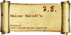Heizer Belián névjegykártya